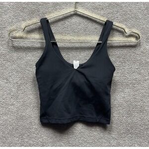 Lululemon Shirt Women 0 Black Align Cop Tank Top Bra Padded Athleisure Yoga Run